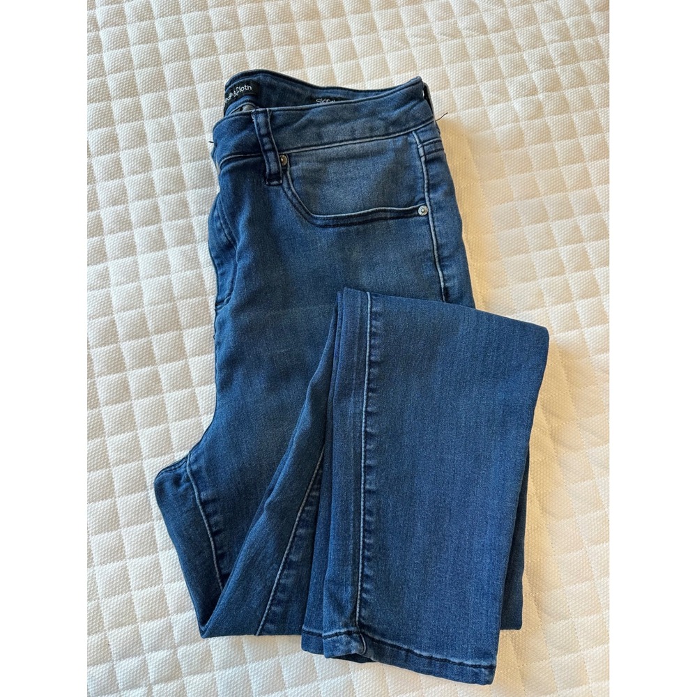 Needle & Cloth Women Medium Wash Skinny Ankle Jeans Size 12 High Rise Stretch